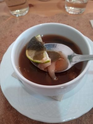 Miso soup at Gomásio in Guimaraes