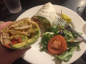 Tofu wrap at Aroma Cafe in San Rafael