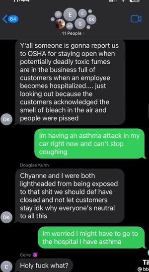 Employee group chat of the incident at Union Market in Richmond
