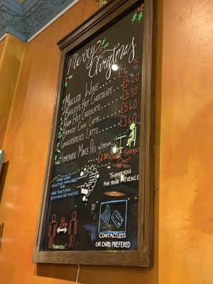 Christmas drinks menu  at The Square Orange in Keswick