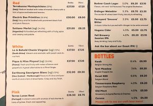 Vegan wines at The Square Orange in Keswick