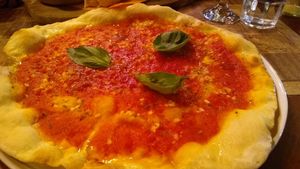 Marinara pizza at The Square Orange in Keswick