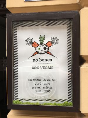 The street signage hides the treat in store for you at no bones in Krakow