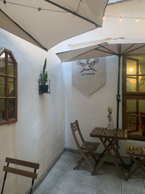 sitting area  at no bones in Krakow