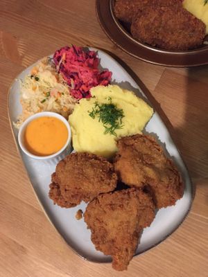 fried mushrooms at no bones in Krakow