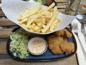 Breaded oyster mushrooms  at no bones in Krakow