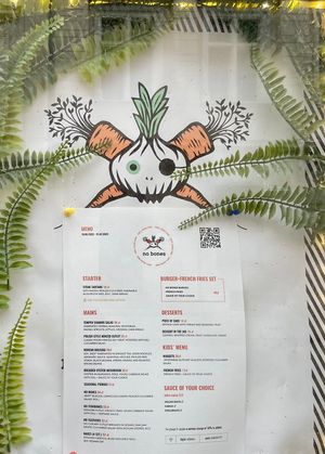 Menu  at no bones in Krakow