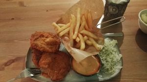 Fried oyster mushrooms at no bones in Krakow