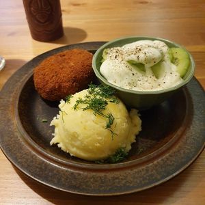 Polish style "minced cutlet" at no bones in Krakow