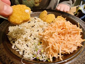 Kids menu, nuggets with rice  at no bones in Krakow