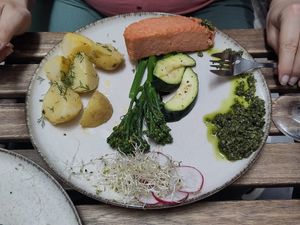 Salmon filet at no bones in Krakow