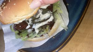 Tempeh burger - one of the best vegan burgers I have had   at no bones in Krakow