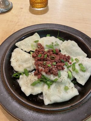 Pierogi’s, i asked for the two different ones they had and i enjoyed them both.  at no bones in Krakow