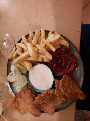Fried oyster mushrooms at no bones in Krakow