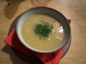 Asparagus soupp  at no bones in Krakow