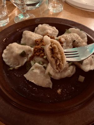 Pierogi potato and tofu at no bones in Krakow