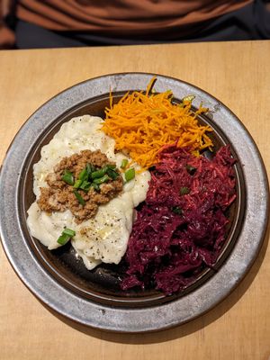 Sauerkraut and mushroom pierogi at no bones in Krakow