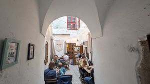 Courtyard at no bones in Krakow