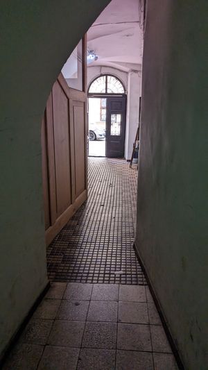 The hallway from the entrance at no bones in Krakow