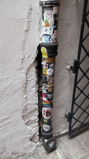 Pipe stickers at no bones in Krakow