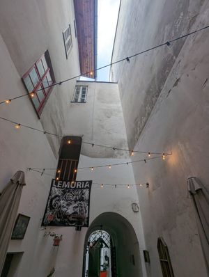 Courtyard at no bones in Krakow