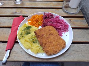Traditional polish porc-chop veganised... Exquisite ! at no bones in Krakow