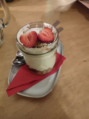 Dessert in a jar (honestly tasted like heaven) at no bones in Krakow