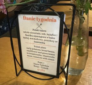 Menu of the day  at no bones in Krakow