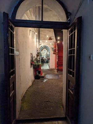 ... over the little yard at no bones in Krakow