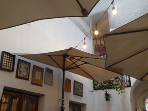 Inner courtyard at no bones in Krakow