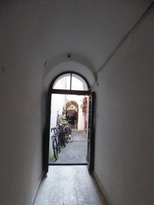 The gate leading to the inner courtyard at no bones in Krakow