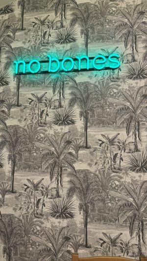 The sign that this is where you want to eat!  at no bones in Krakow