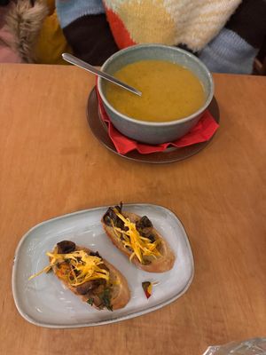 Curried veg soup at no bones in Krakow