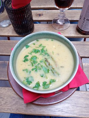 Leek soup at no bones in Krakow