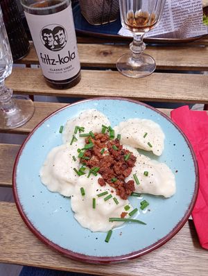 Vegan pierogi at no bones in Krakow
