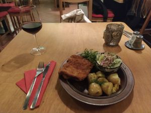 Vegan pork chop at no bones in Krakow