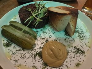 Black pudding - nice and light at no bones in Krakow