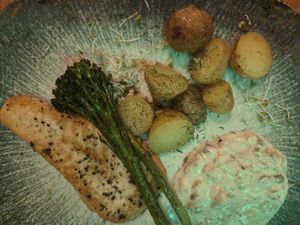 Fish special, yum. at no bones in Krakow