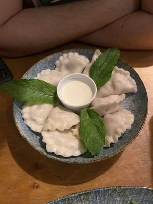 Strawberry pierogi special  at no bones in Krakow