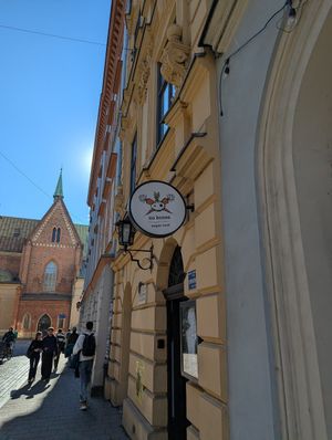 Outside at no bones in Krakow