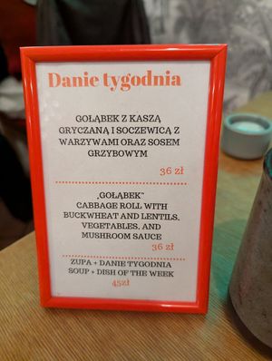 Daily menu at no bones in Krakow