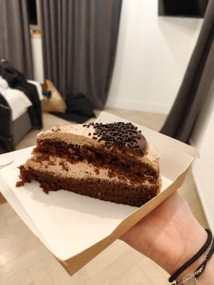 Chocolate and coffe cake to go at no bones in Krakow