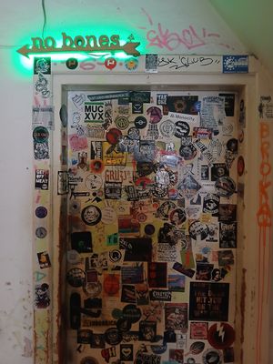 Lots of stickers at no bones in Krakow