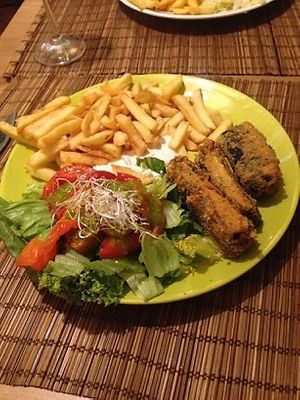 Vegan main course  at no bones in Krakow