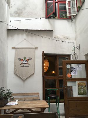 The inner courtyard  at no bones in Krakow