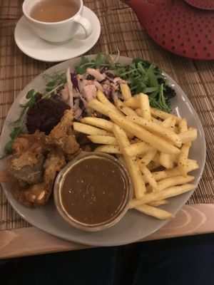 Breaded mushrooms  at no bones in Krakow