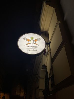 Love the sign!  at no bones in Krakow