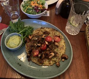 Rösti with herbs and mushrooms  at Kartoffelhaus in Freiburg