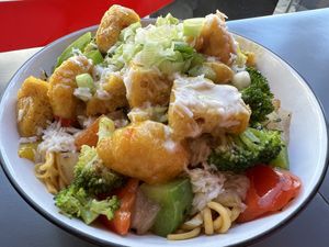 Tofu coconut curry noodles bowl   at Dr Noodles - Upperkirkgate in Aberdeen