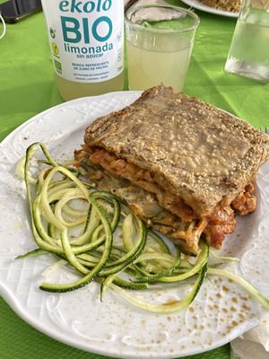 Lasaña de verduras at La Marmita Verde in Ponferrada